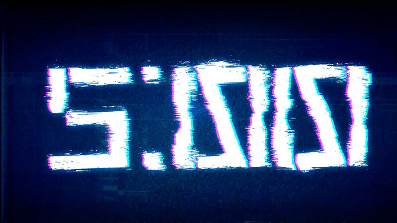 Distorted Glitch Purple Countdown